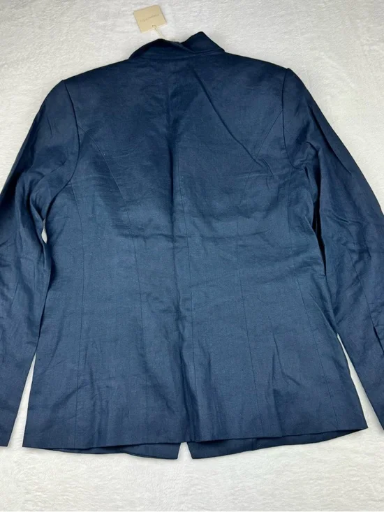 Magaschoni NWT 100% Linen Dark Blue, double-breasted blazer. Women’s size M. - Picture 4 of 8